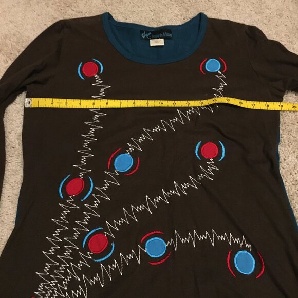 Canadian Designer Leopards & Roses Blue and Red Atomic Sweater - Picture 11 of 16